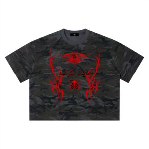 “Die With Dignity” Camo T-Shirt (Grey)